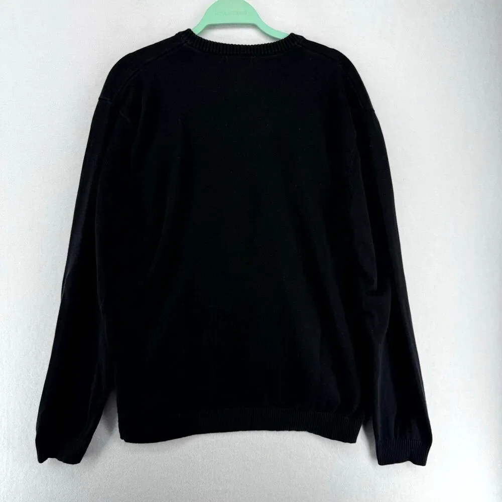 Lacoste VNeck Long Sleeve Light Weight Sweater Mens Size 6 XL‎ 100% Cotton
